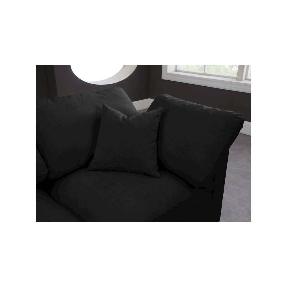 Plush Black Velvet Standard Comfort Modular Sofa. Picture 5