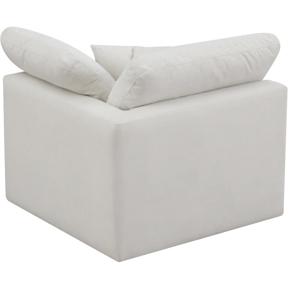 Plush Cream Velvet Standard Comfort Modular Corner Chair. Picture 2