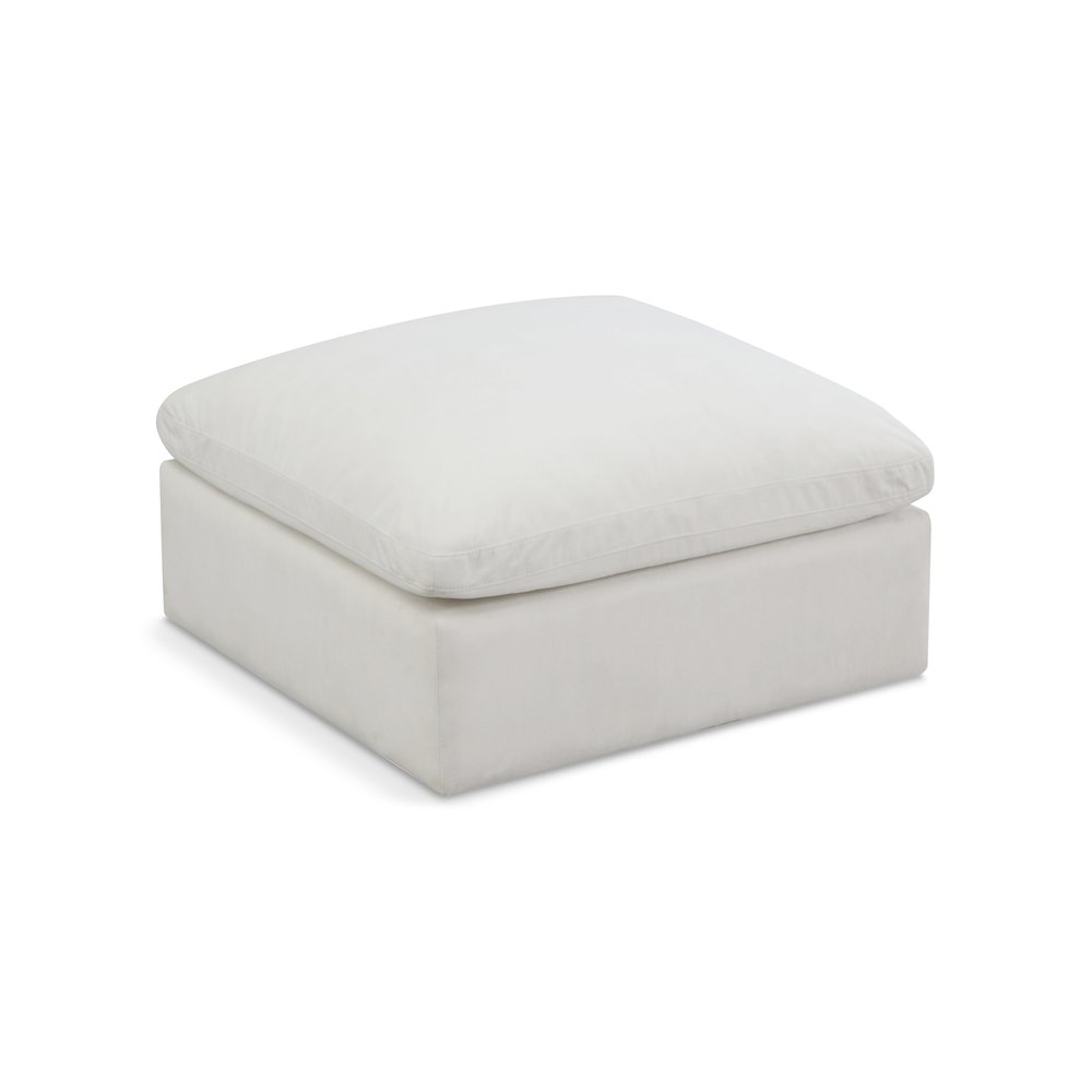 Plush Cream Velvet Standard Comfort Modular Ottoman. Picture 1
