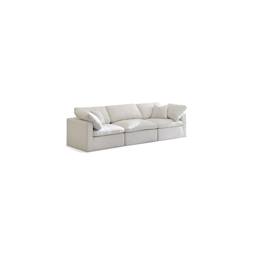 Plush Cream Velvet Standard Comfort Modular Sofa. Picture 1