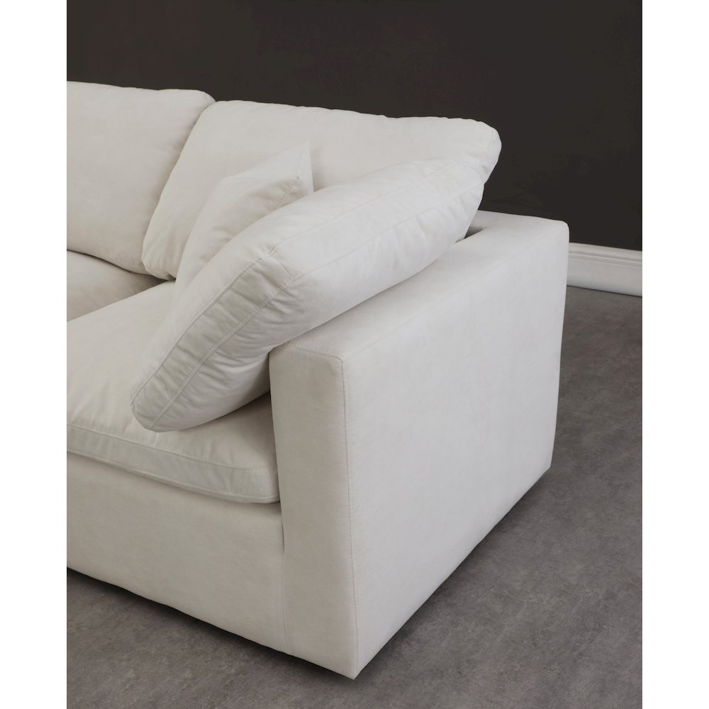 Plush Cream Velvet Standard Comfort Modular Sofa. Picture 4