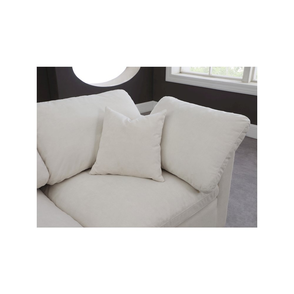 Plush Cream Velvet Standard Comfort Modular Sofa. Picture 5