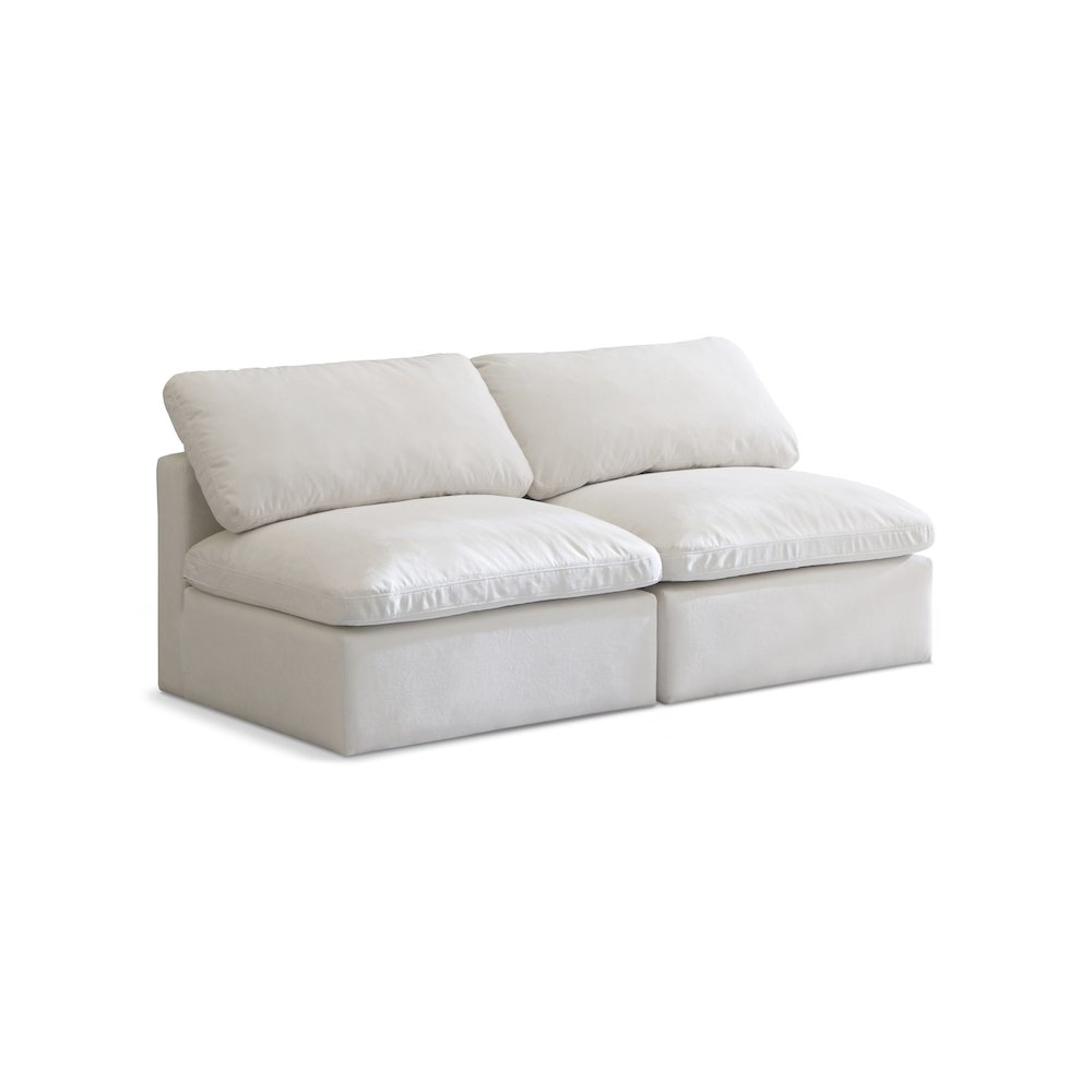 Plush Cream Velvet Standard Comfort Modular Sofa. Picture 1