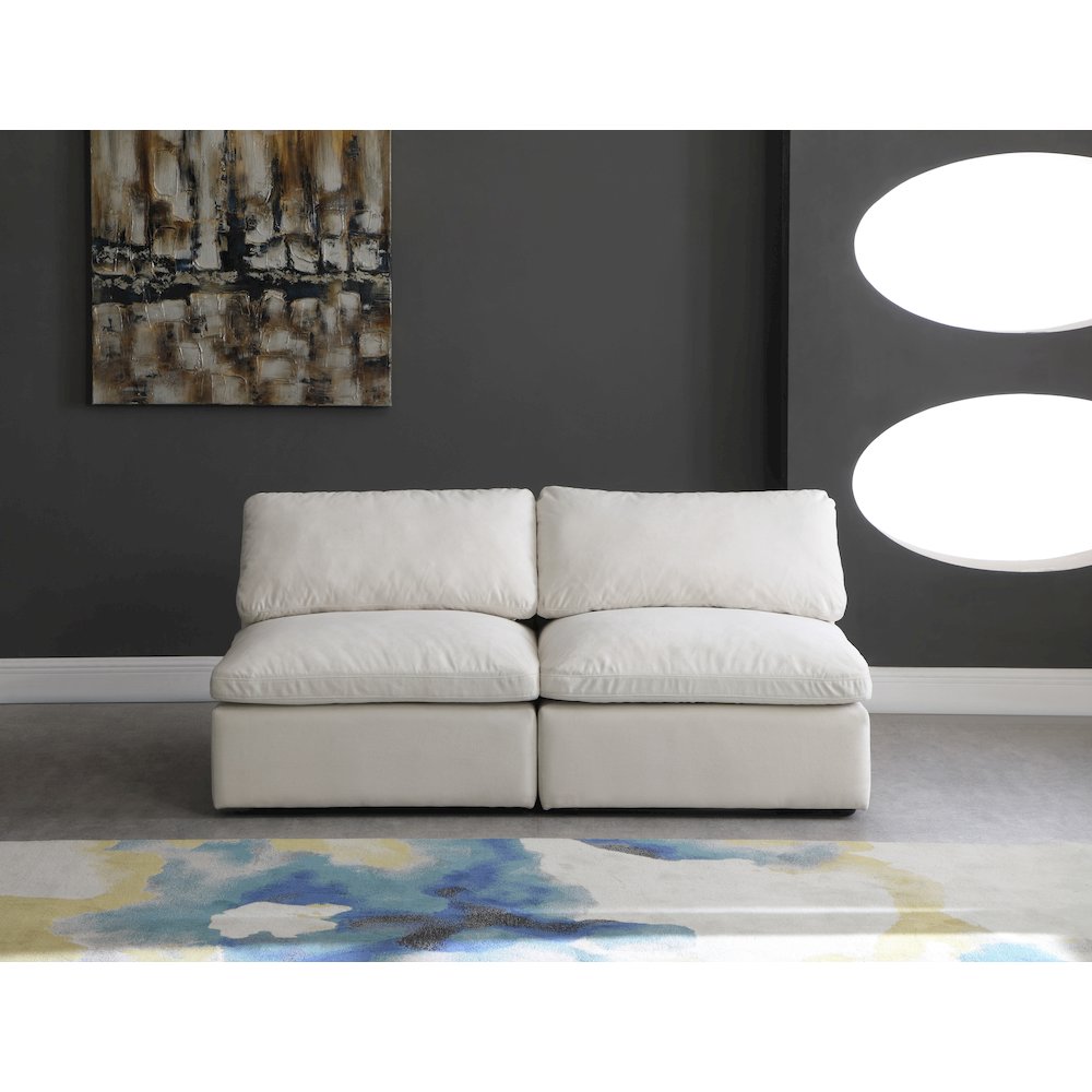 Plush Cream Velvet Standard Comfort Modular Sofa. Picture 2