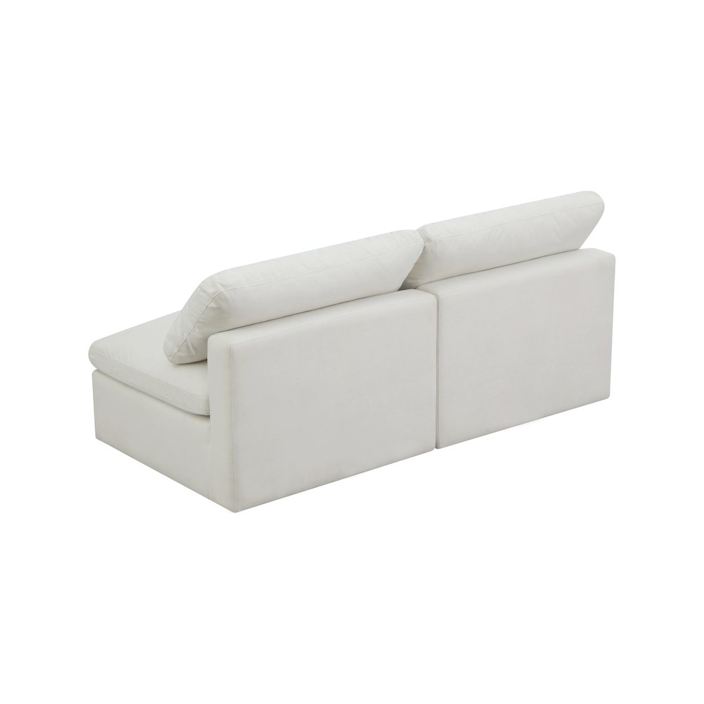 Plush Cream Velvet Standard Comfort Modular Sofa. Picture 3