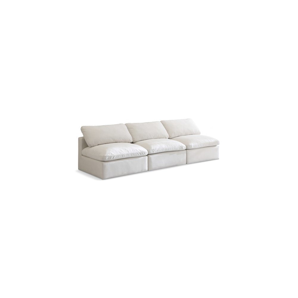 Plush Cream Velvet Standard Comfort Modular Sofa. Picture 1