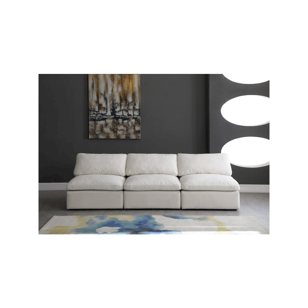 Plush Cream Velvet Standard Comfort Modular Sofa. Picture 2