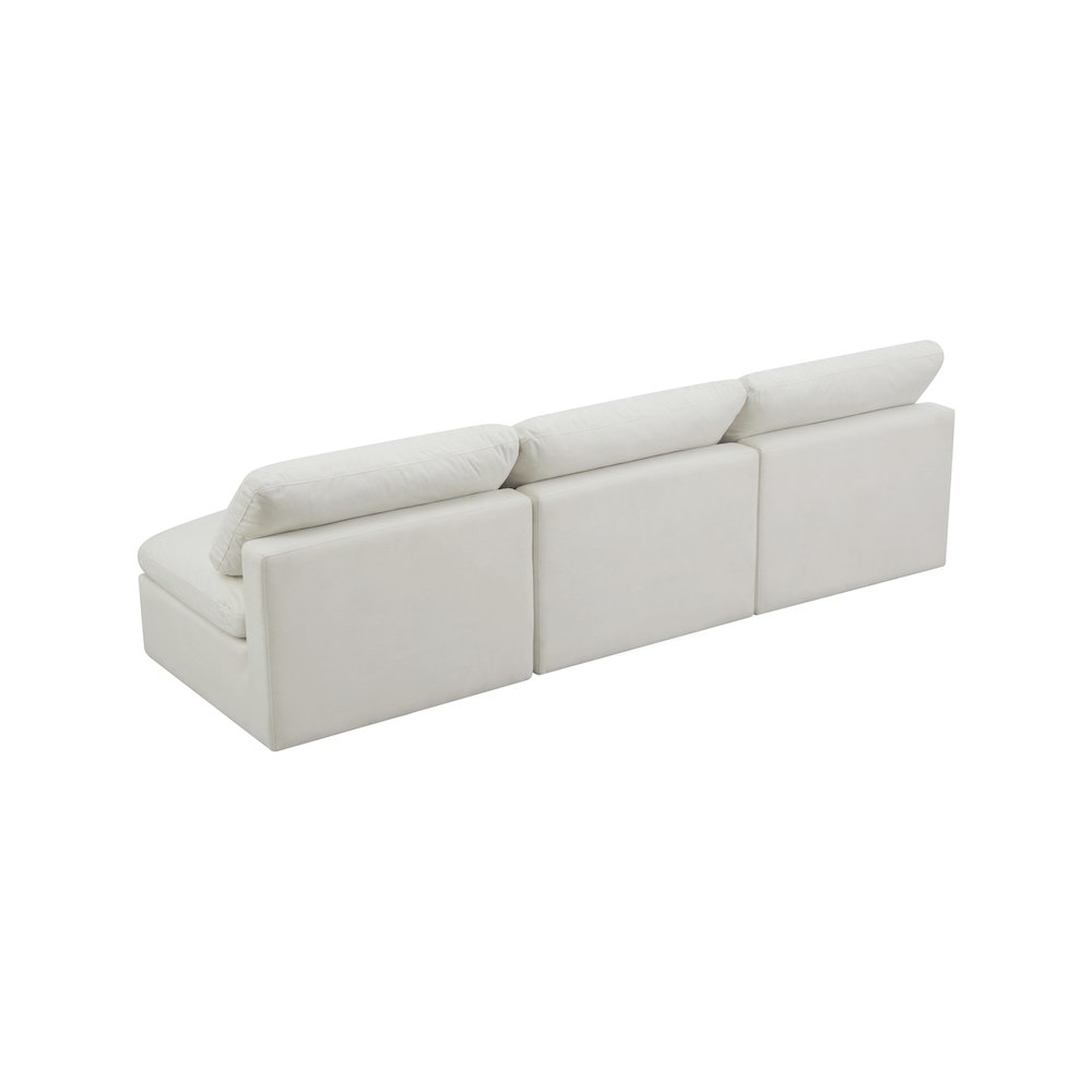 Plush Cream Velvet Standard Comfort Modular Sofa. Picture 3