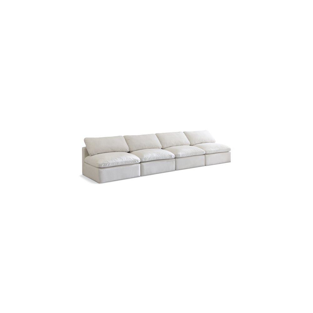 Plush Cream Velvet Standard Comfort Modular Sofa. Picture 1