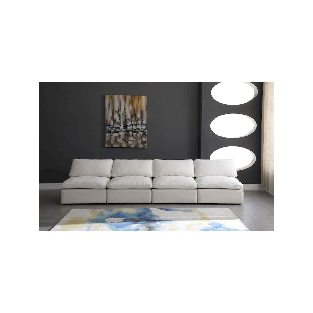 Plush Cream Velvet Standard Comfort Modular Sofa. Picture 2