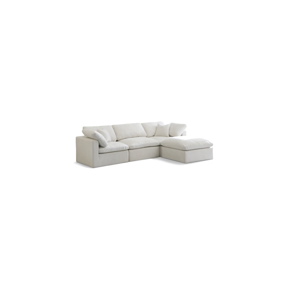 Plush Cream Velvet Standard Comfort Modular Sectional. Picture 1