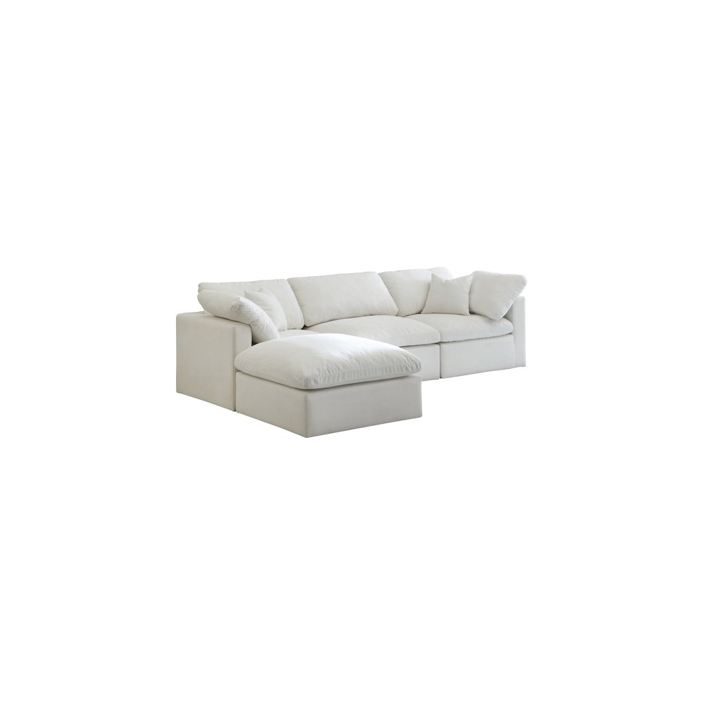 Plush Cream Velvet Standard Comfort Modular Sectional. Picture 2