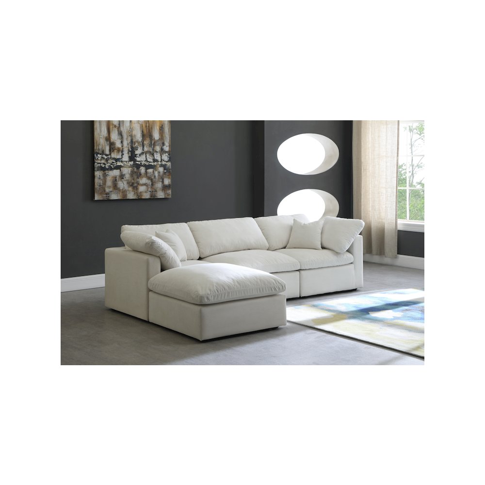 Plush Cream Velvet Standard Comfort Modular Sectional. Picture 3