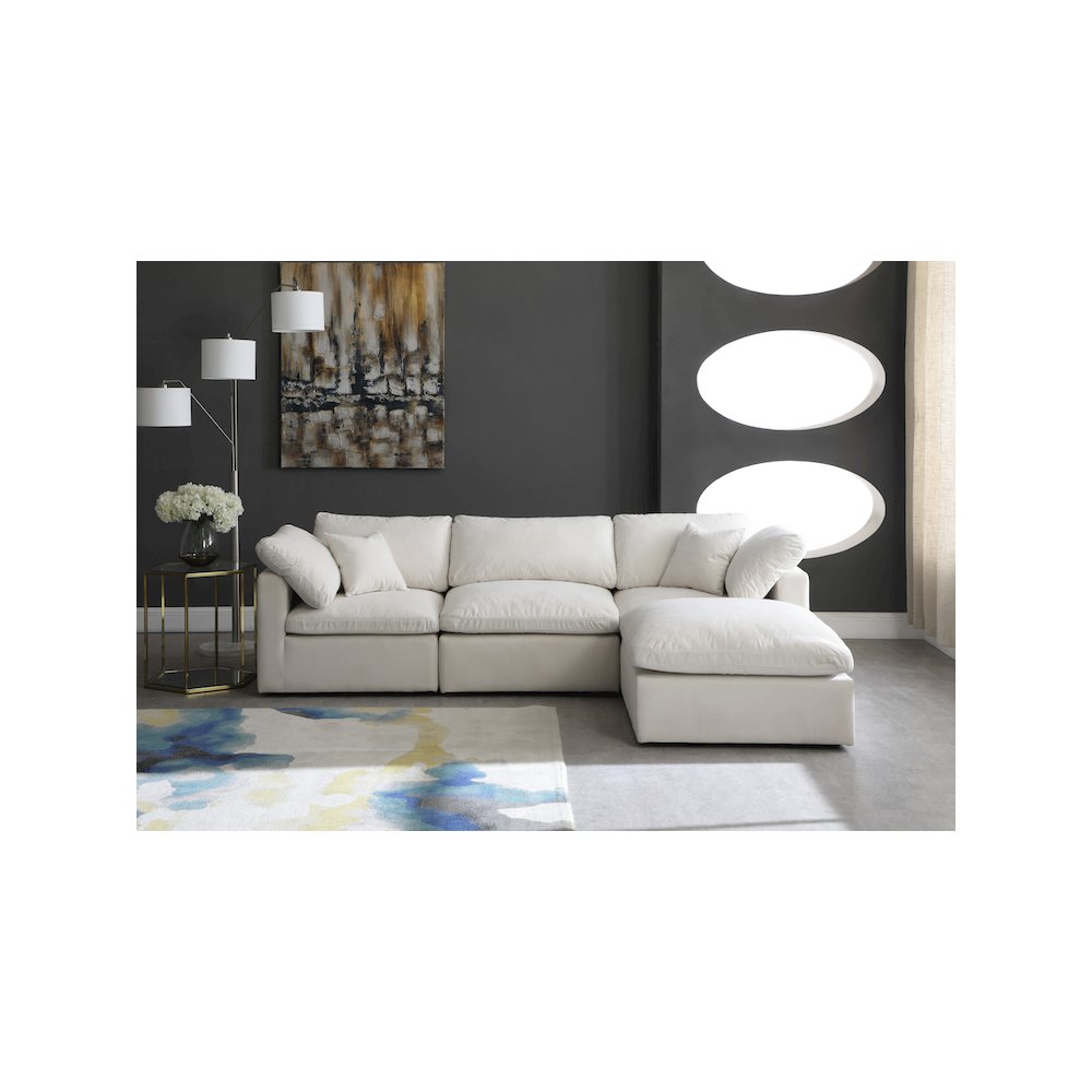 Plush Cream Velvet Standard Comfort Modular Sectional. Picture 5