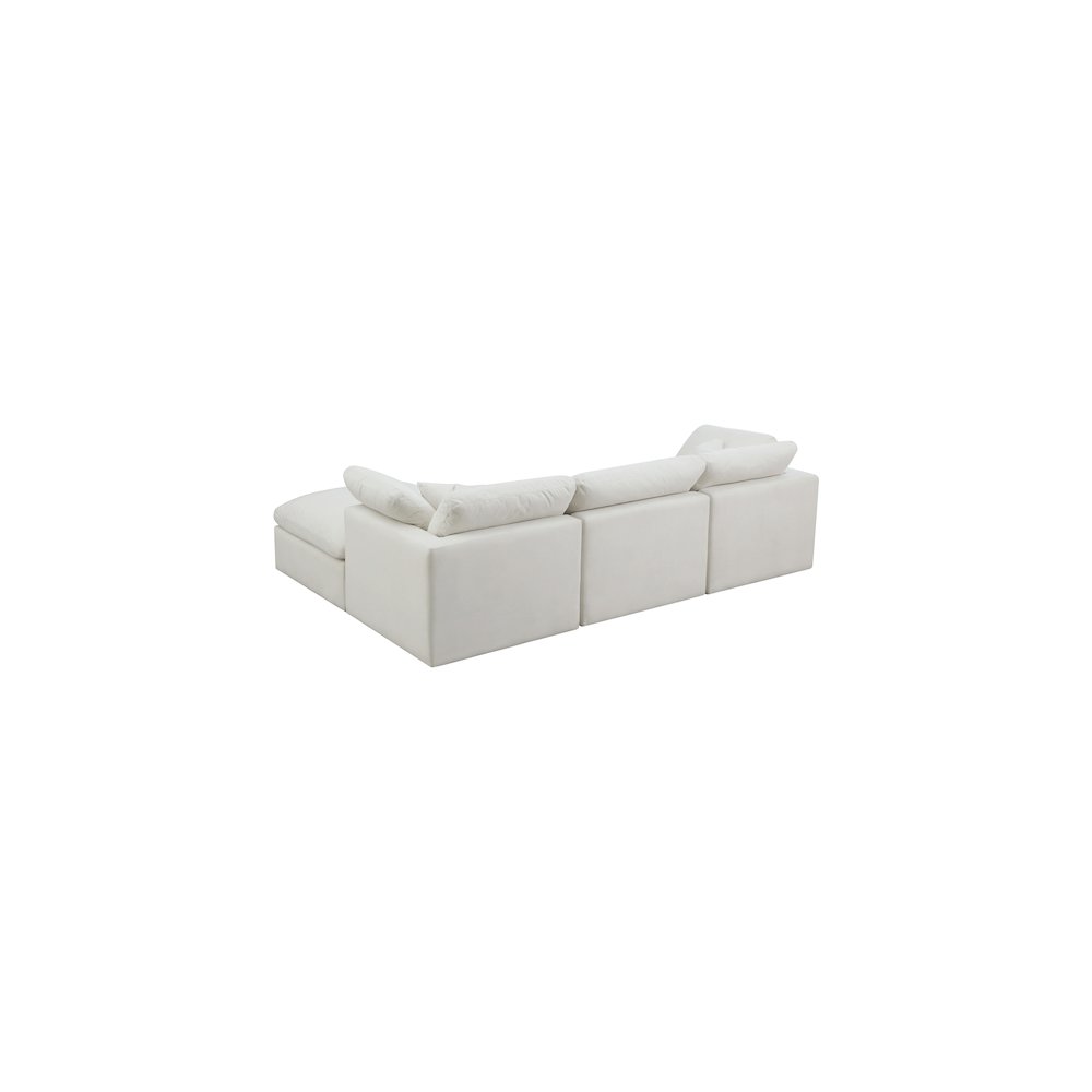 Plush Cream Velvet Standard Comfort Modular Sectional. Picture 6