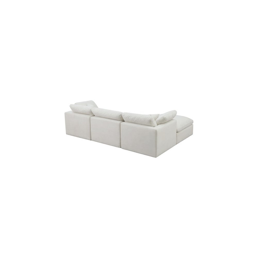 Plush Cream Velvet Standard Comfort Modular Sectional. Picture 7