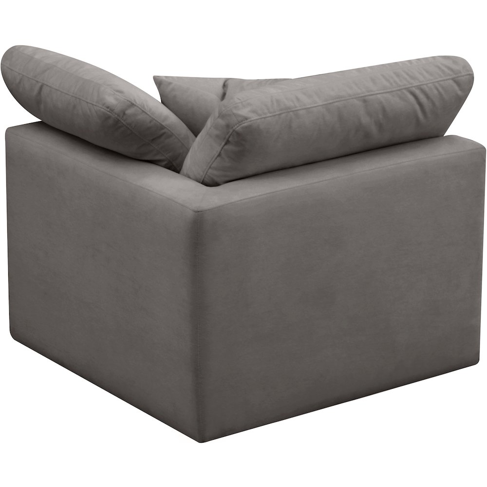 Plush Grey Velvet Standard Comfort Modular Corner Chair. Picture 2