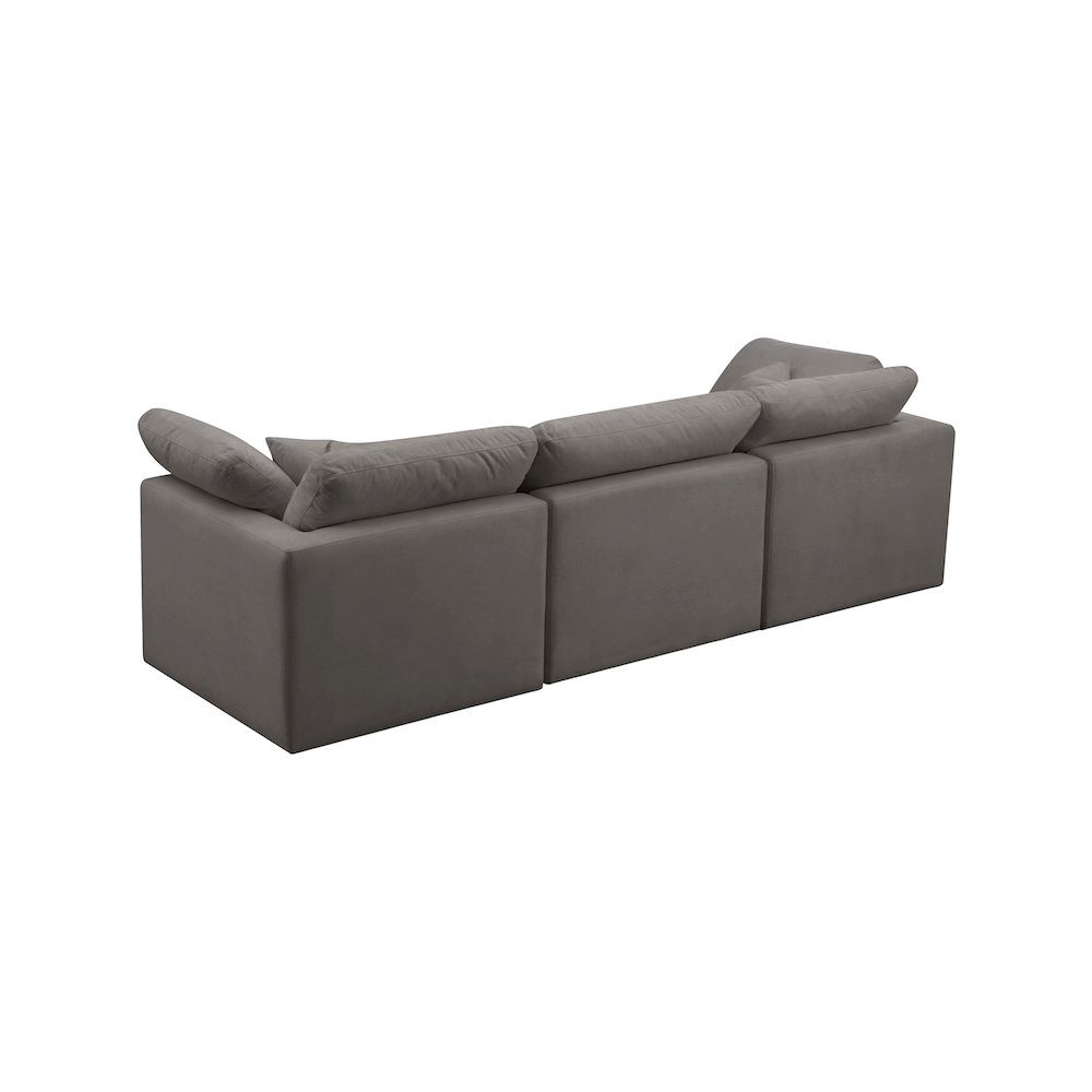 Plush Grey Velvet Standard Comfort Modular Sofa. Picture 3