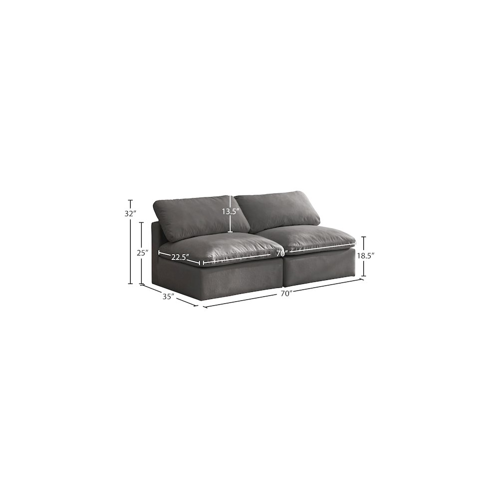 Plush Grey Velvet Standard Comfort Modular Sofa. Picture 7