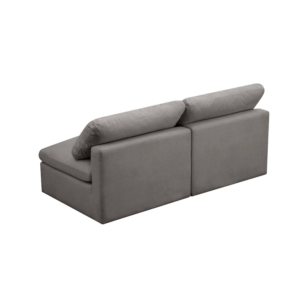 Plush Grey Velvet Standard Comfort Modular Sofa. Picture 3