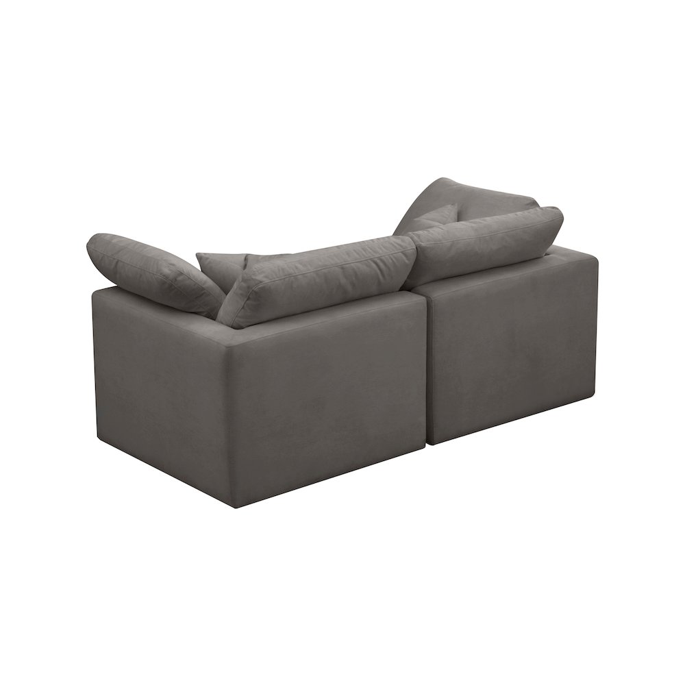 Plush Grey Velvet Standard Comfort Modular Sofa. Picture 3