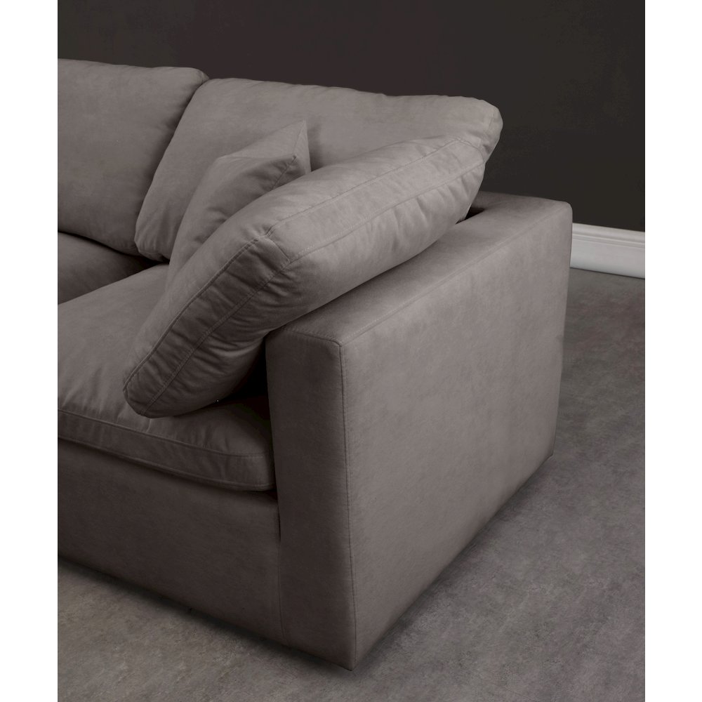 Plush Grey Velvet Standard Comfort Modular Sofa. Picture 4