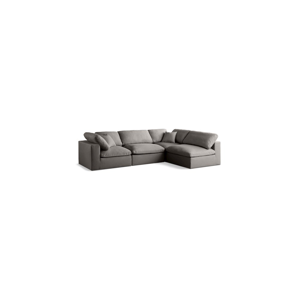 Plush Grey Velvet Standard Comfort Modular Sectional. Picture 1