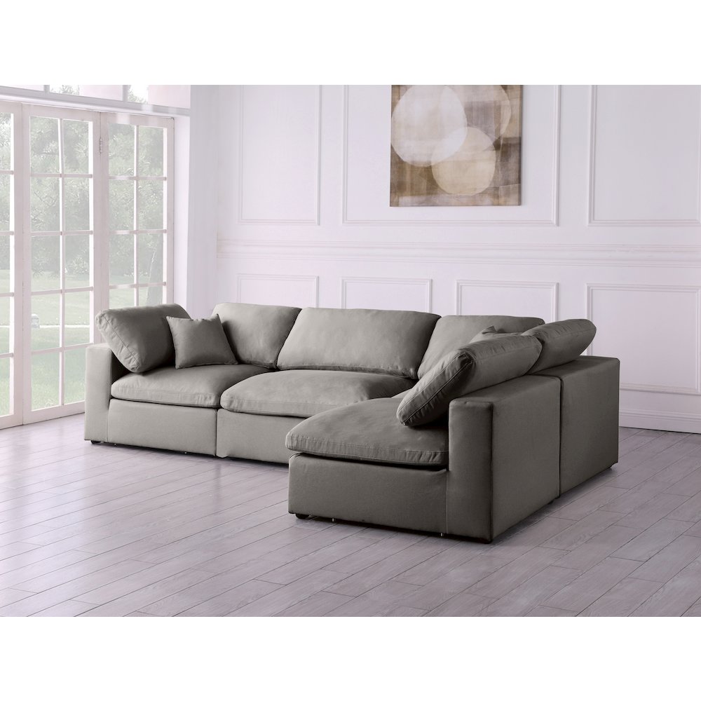 Plush Grey Velvet Standard Comfort Modular Sectional. Picture 3