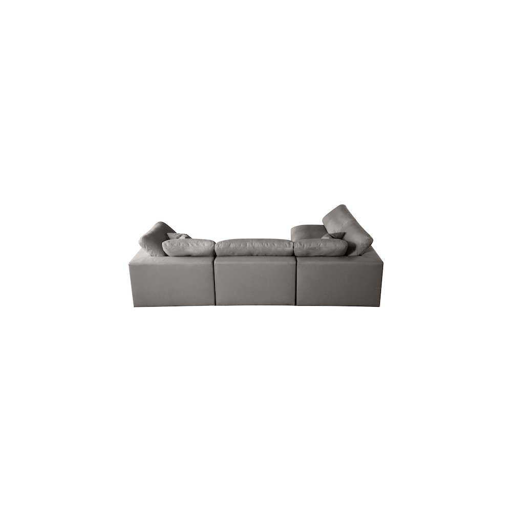 Plush Grey Velvet Standard Comfort Modular Sectional. Picture 5