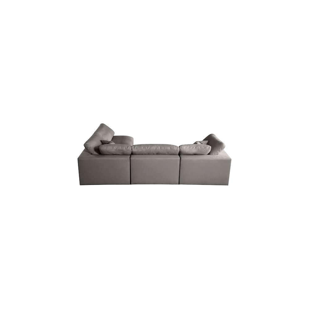Plush Grey Velvet Standard Comfort Modular Sectional. Picture 6