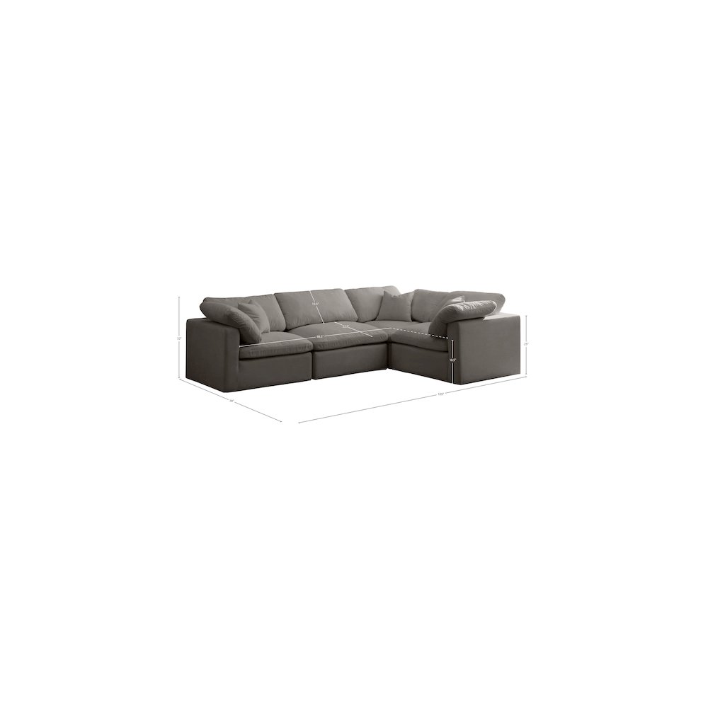 Plush Grey Velvet Modular Sectional. Picture 6