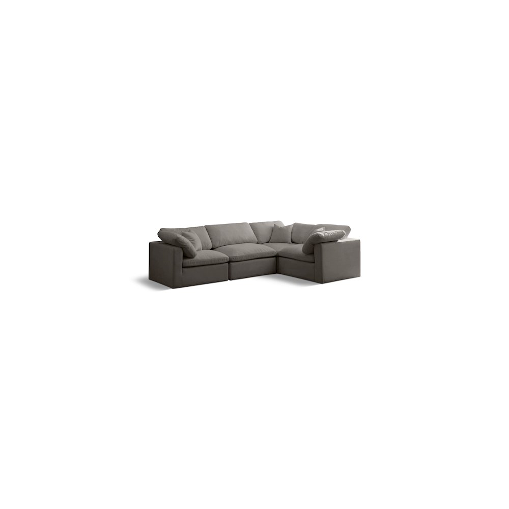 Plush Grey Velvet Modular Sectional. Picture 1