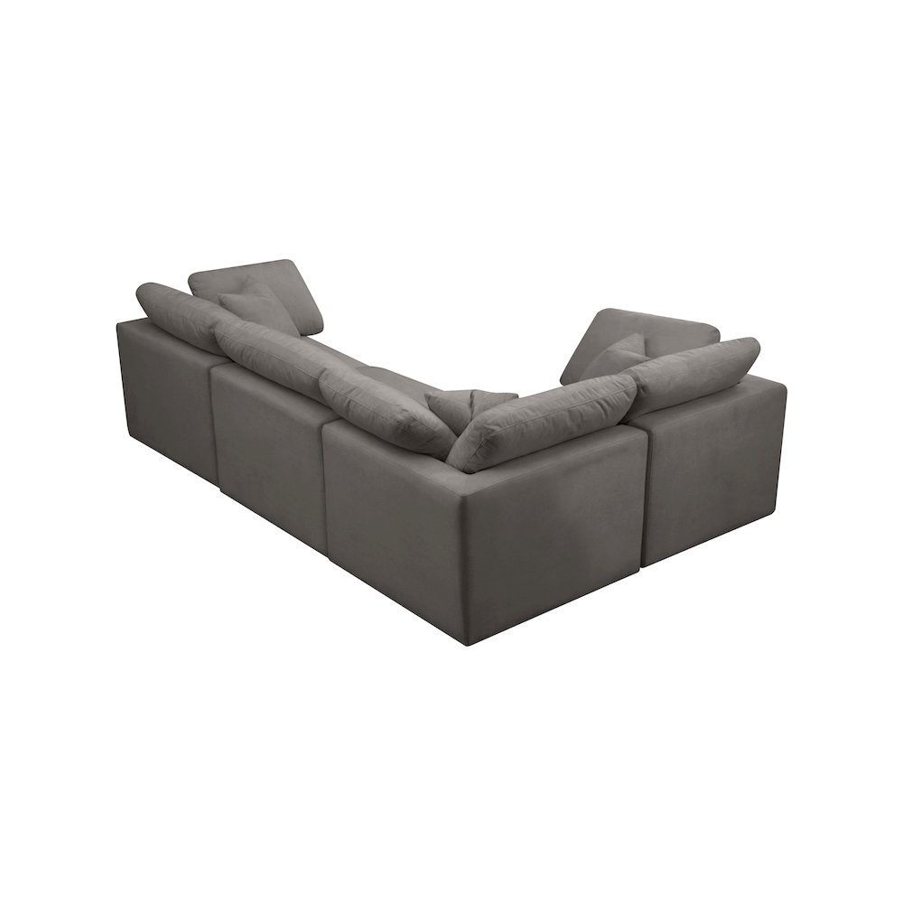 Plush Grey Velvet Modular Sectional. Picture 2