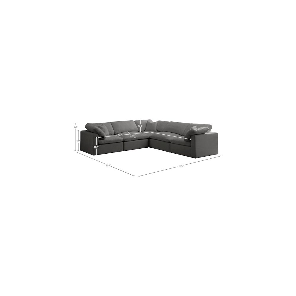 Plush Grey Velvet Standard Comfort Modular Sectional. Picture 6