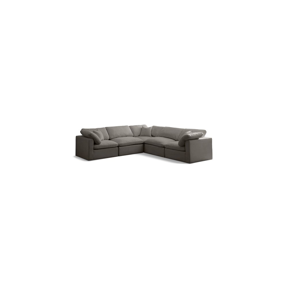Plush Grey Velvet Standard Comfort Modular Sectional. Picture 1
