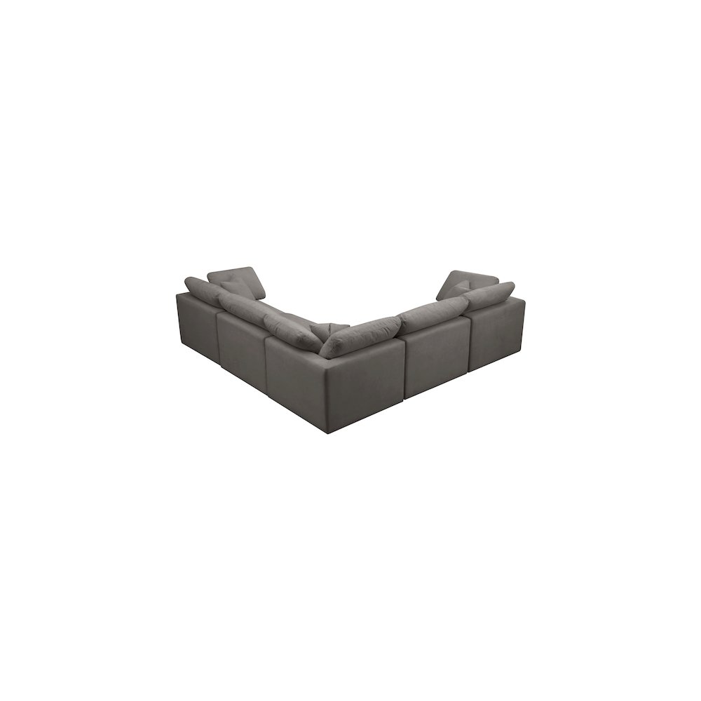 Plush Grey Velvet Standard Comfort Modular Sectional. Picture 2