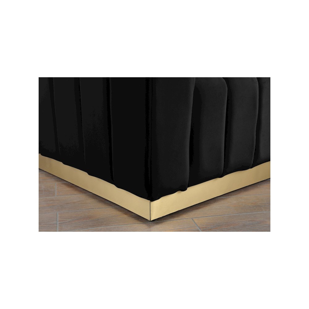 Marlon Black Velvet Loveseat. Picture 5