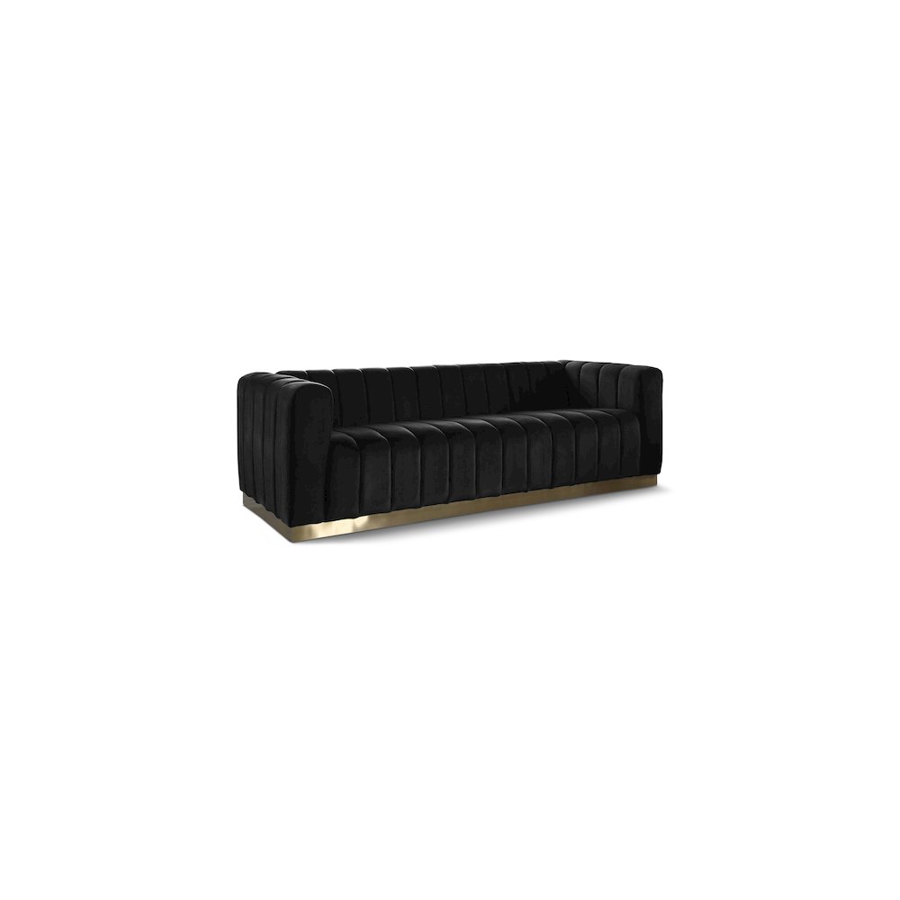 Marlon Black Velvet Sofa. Picture 1