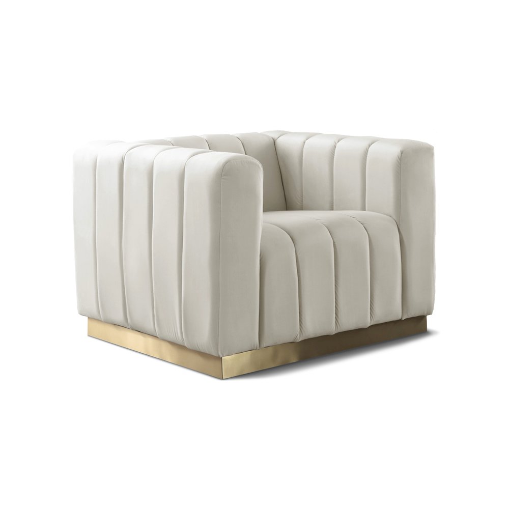 Marlon Cream Velvet Chair. Picture 1
