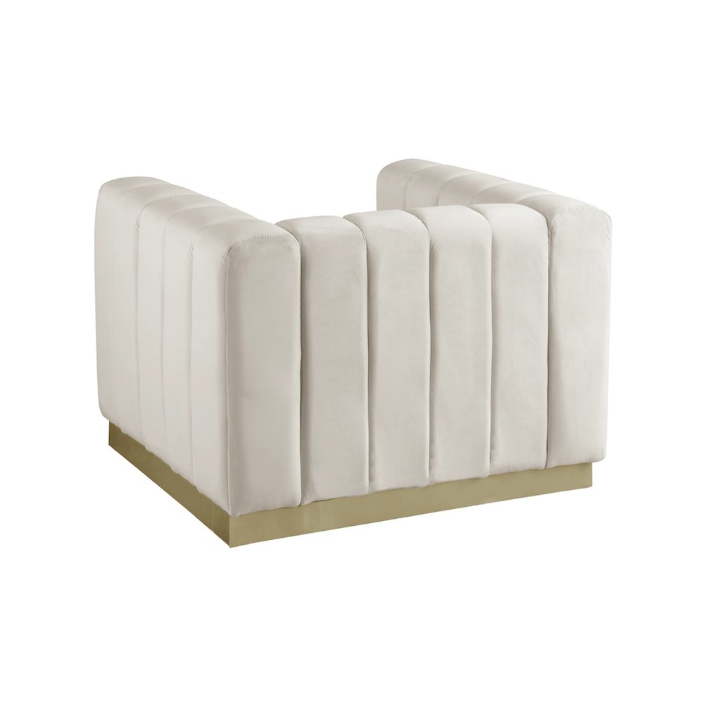 Marlon Cream Velvet Chair. Picture 2