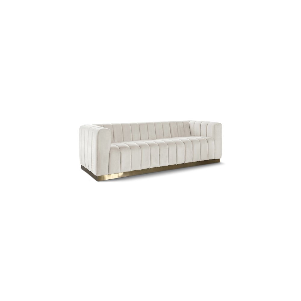 Marlon Cream Velvet Sofa. Picture 1