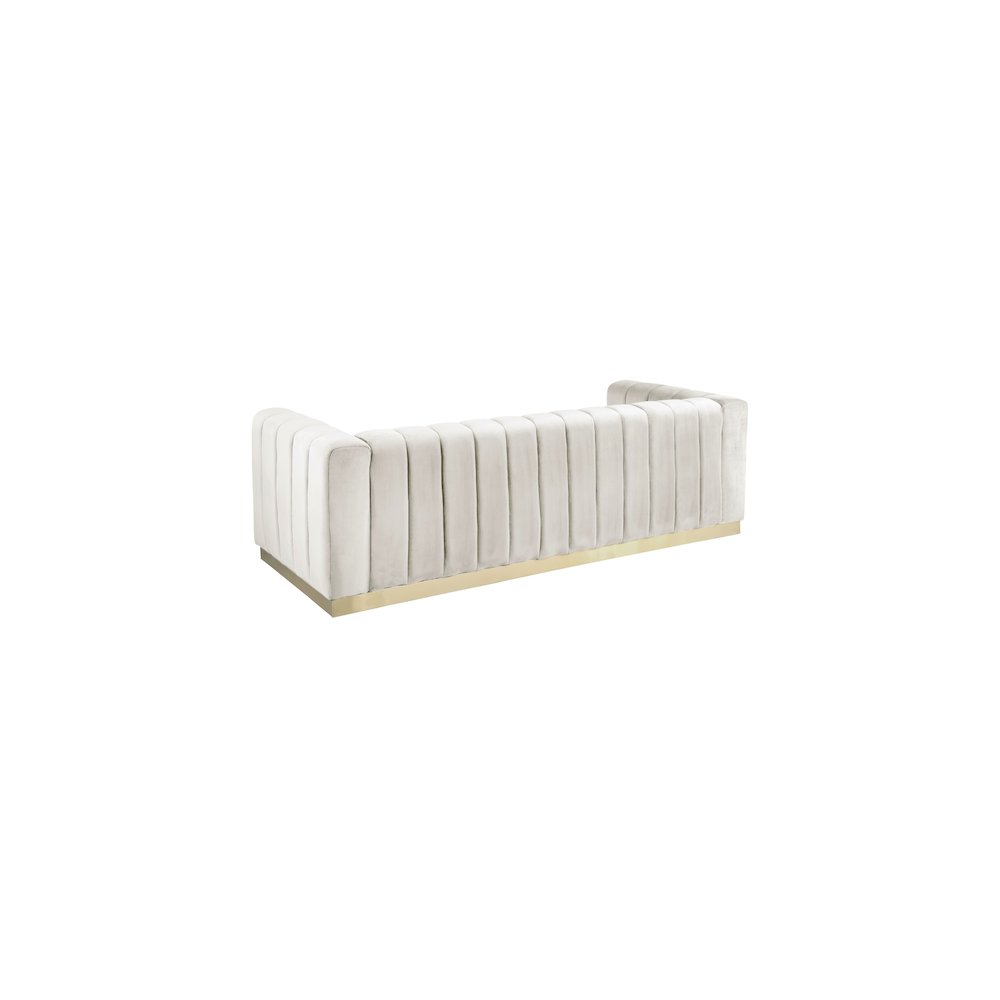 Marlon Cream Velvet Sofa. Picture 2