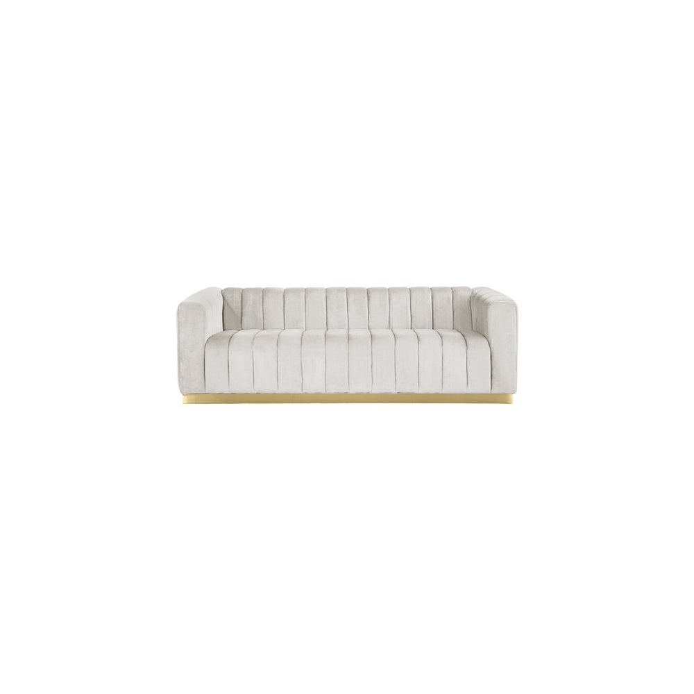 Marlon Cream Velvet Sofa. Picture 3