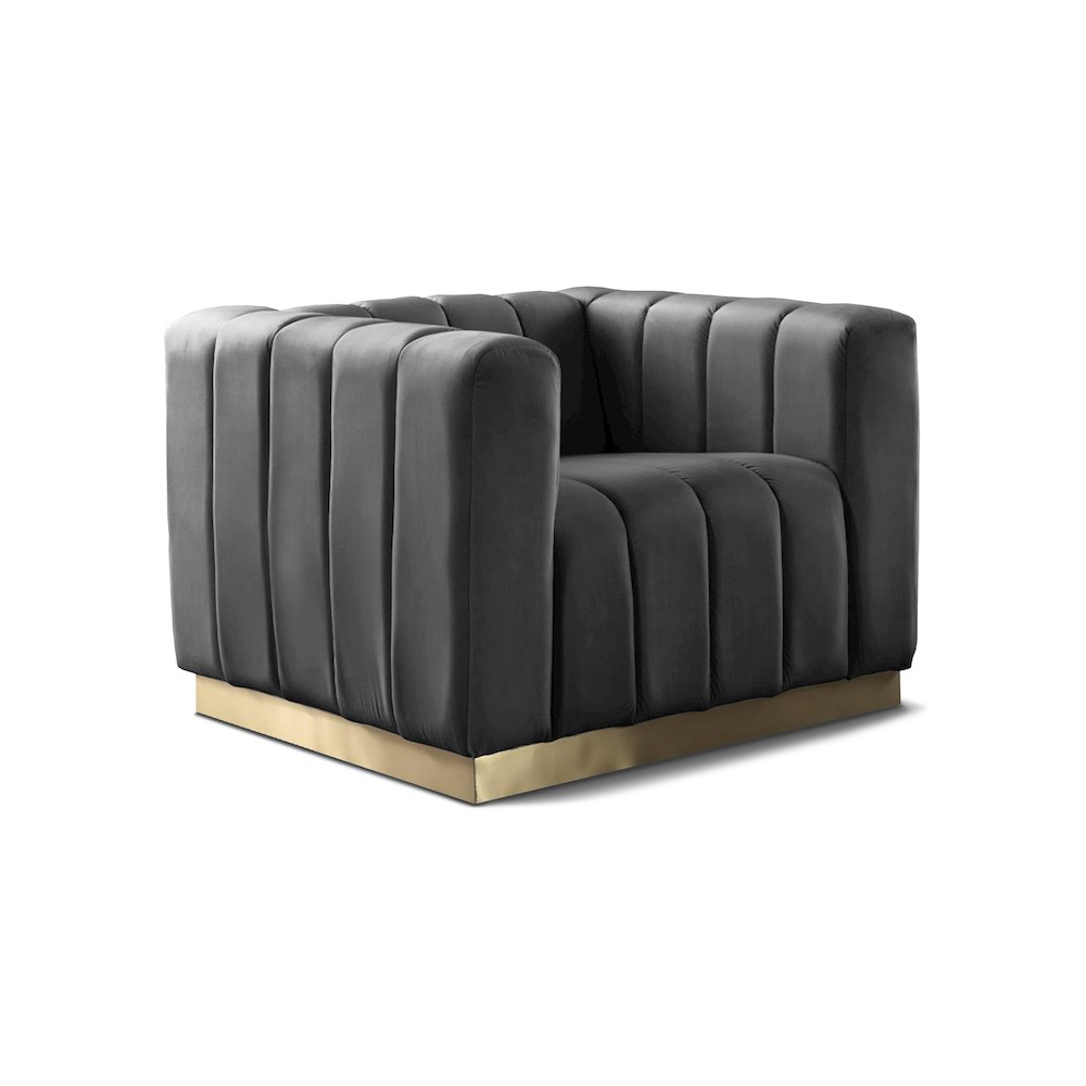 Marlon Grey Velvet Chair. Picture 1