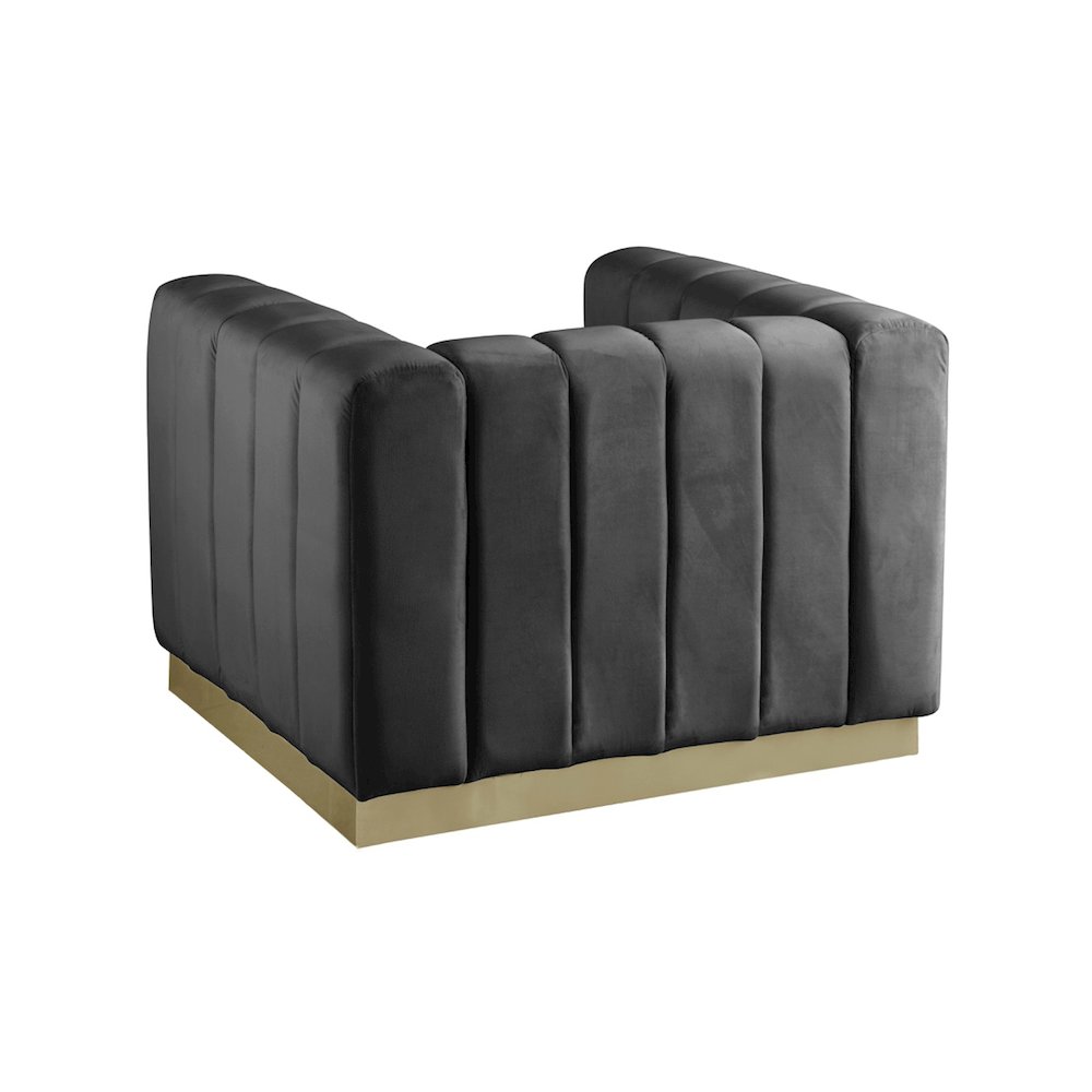 Marlon Grey Velvet Chair. Picture 2