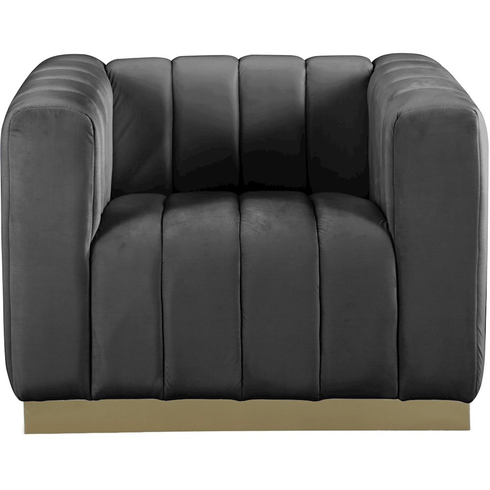 Marlon Grey Velvet Chair. Picture 3