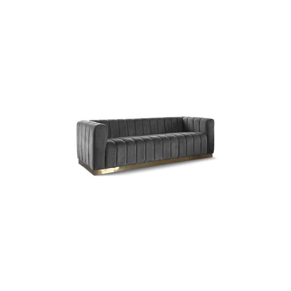 Marlon Grey Velvet Sofa. Picture 1
