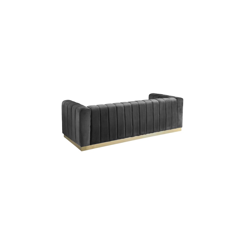 Marlon Grey Velvet Sofa. Picture 2