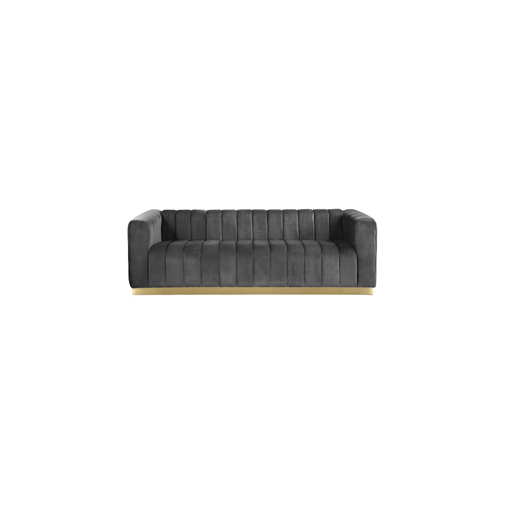 Marlon Grey Velvet Sofa. Picture 3