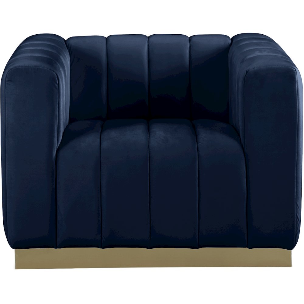 Marlon Navy Velvet Chair. Picture 3